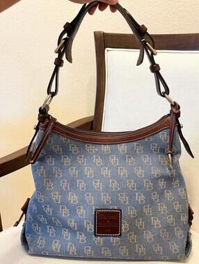 Dooney and Bourke denim blue canvas shoulder bag
